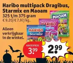 Kruidvat Haribo multipack Dragibus, Starmix en Maoam aanbieding