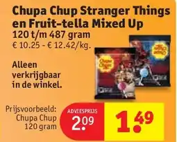Kruidvat Chupa Chup Stranger Things en Fruit-tella Mixed Up aanbieding