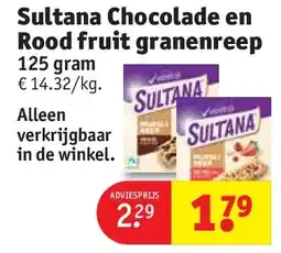 Kruidvat Sultana Chocolade en Rood fruit granenreep aanbieding