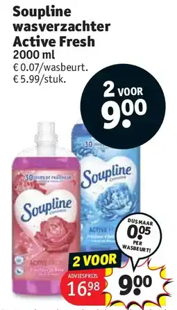 Kruidvat Soupline wasverzachter Active Fresh aanbieding