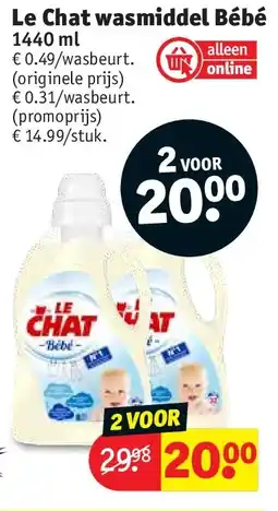 Kruidvat Le Chat wasmiddel Bébé aanbieding