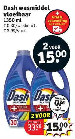 Kruidvat Dash wasmiddel vloeibaar aanbieding