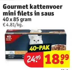 Kruidvat Gourmet kattenvoer mini filets in saus aanbieding