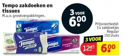 Kruidvat Tempo zakdoeken en tissues aanbieding