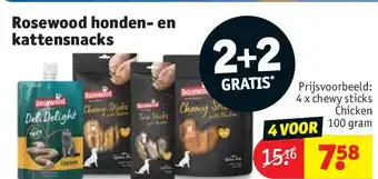 Kruidvat Rosewood honden- en kattensnacks aanbieding