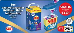 Kruidvat Sun vaatwascapsules Brilliant Shine halfjaarbox aanbieding