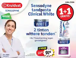 Kruidvat 2 x tandpasta Clinical White Stain Remover 75 ml aanbieding