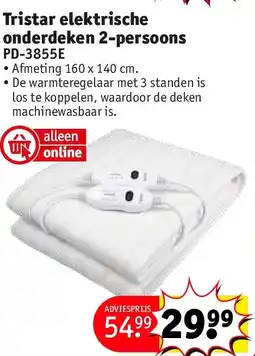 Kruidvat Tristar elektrische onderdeken 2-persoons aanbieding