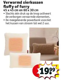 Kruidvat Verwarmd sierkussen fluffy of furry aanbieding