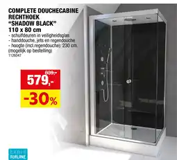 Hubo Aurlane Complete Douchecabine Rechthoek Shadow Black aanbieding