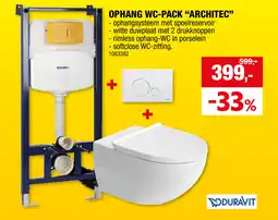 Hubo Duravit Ophang WC Pack Architec aanbieding