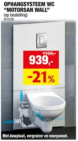 Hubo Ophangsysteem WC Motorsan Wall aanbieding