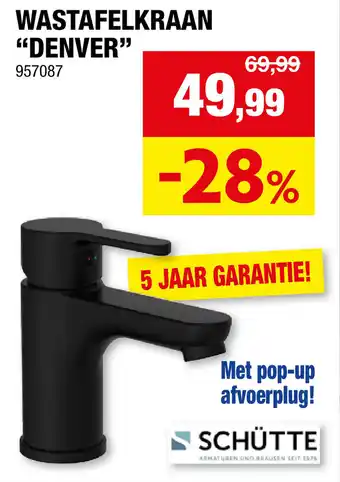 Hubo Schütte Wastafelkraan Denver aanbieding