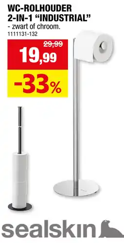 Hubo Sealskin WC Rolhouder 2-in-1 Industrial aanbieding