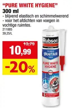 Hubo Rubson Pure White Hygiene aanbieding