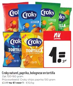 Jumbo Croky naturel, paprika, bolognese en tortilla aanbieding