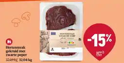 Delhaize Hertensteak gekruid met zwarte peper aanbieding