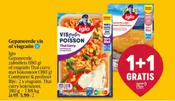 Delhaize Gepaneerde vis of visgratin aanbieding