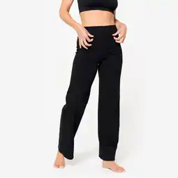 Decathlon Broek met hoge taille voor zachte yoga dames diepzwart aanbieding
