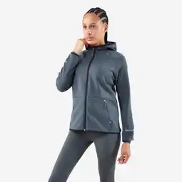 Decathlon Warm hardloopjack voor dames Run 500 Warm rokerig groen aanbieding