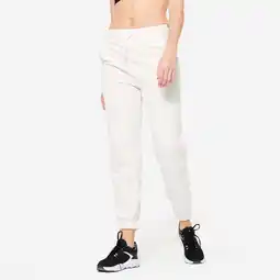 Decathlon Joggingbroek voor dames katoen wit aanbieding
