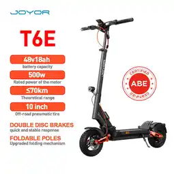 Decathlon Joyor T6E elektrische scooter met ABE-certificering, 500W motor, 48V 18Ah accu aanbieding