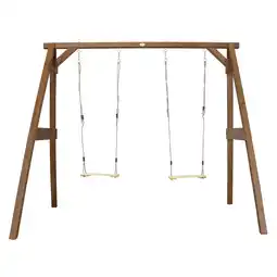 Decathlon Schommel - Dubbele Schommel met Frame van FSC-Hout, Bruin aanbieding