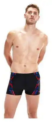 Decathlon Speedo Eco Tech Print Aquashort Zwempak Zwart Rood aanbieding