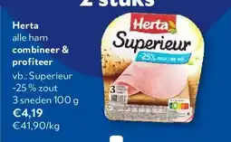 OKay Herta Superieur -25 % zout 3 sneden 100 g aanbieding