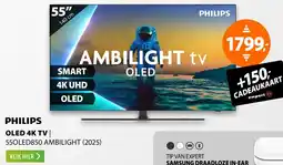 Expert PHILIPS OLED 4K TV 550LED850 AMBILIGHT 2025 aanbieding