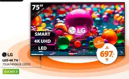 Expert LG LED 4K TV 75UA74006LB 2025 aanbieding