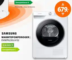 Expert SAMSUNG WARMTEPOMPDROGER DV80T6220LH/S2 aanbieding