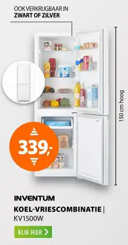 Expert INVENTUM KOEL-VRIESCOMBINATIE KV1500W aanbieding