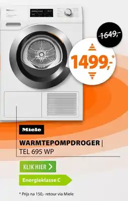 Expert Miele WARMTEPOMPDROGER TEL 695 WP aanbieding