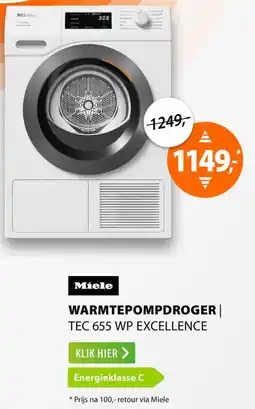 Expert Miele WARMTEPOMPDROGER TEC 655 WP EXCELLENCE aanbieding