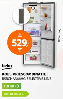 Expert Beko KOEL-VRIESCOMBINATIE B5RCNA366HG SELECTIVE LINE aanbieding