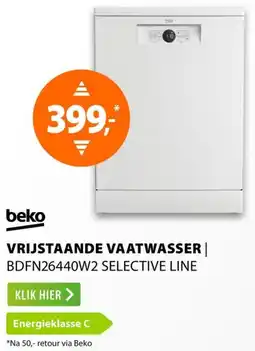 Expert Beko VRIJSTAANDE VAATWASSER BDFN26440W2 SELECTIVE LINE aanbieding