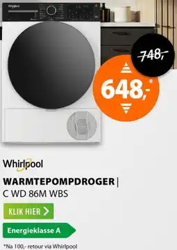 Expert Whirlpool WARMTEPOMPDROGER C WD 86M WBS aanbieding