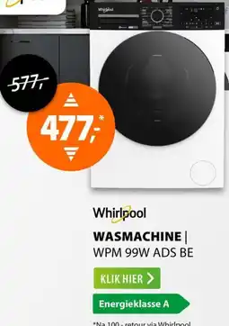 Expert Whirlpool WASMACHINE WPM 99W ADS BE aanbieding