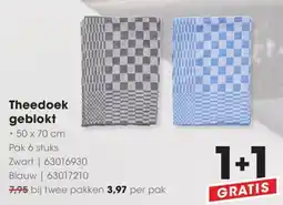 Hanos Theedoek geblokt aanbieding