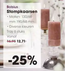 Hanos Bolsius Stompkaarsen aanbieding