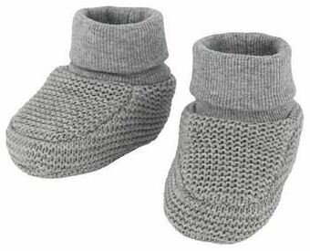 HEMA HEMA Newborn Slofjes Gebreid Grijsmelange (grijsmelange) aanbieding