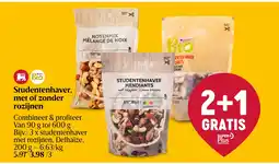 Delhaize Studentenhaver, met of zonder rozijnen aanbieding