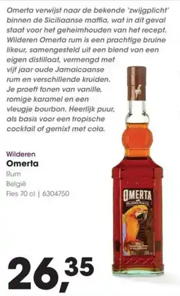 Hanos Wilderen Omerta Rum aanbieding
