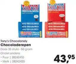 Hanos Tony's Chocolonely Chocoladerepen aanbieding