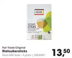 Hanos Fair Trade Original Rietsuikersticks aanbieding
