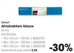 Hanos Select Afvalzakken blauw aanbieding