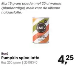 Hanos Barú Pumpkin spice latte aanbieding