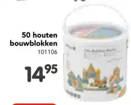 Happyland 50 houten bouwblokken aanbieding