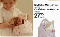 Happyland Knuffelkat Marley in tas/ Knuffelhond Jackie in tas aanbieding